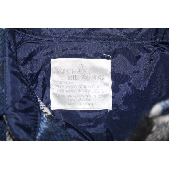NWT Michael Richards Blue Plaid Flannel Shirt Size S Long Sleeve Button up NOS - Picture 5 of 5